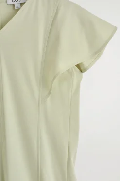 MIDIKLEID AUS BAUMWOLLE MIT BLÜTENÄRMELN