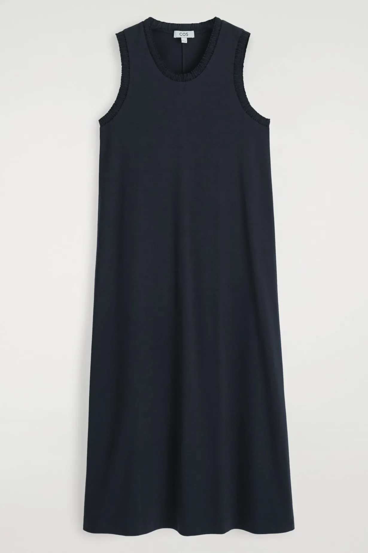 MIDIKLEID AUS BAUMWOLLE MIT RAFFUNGEN