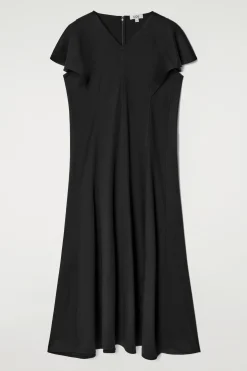 MIDIKLEID AUS BAUMWOLLE MIT BLÜTENÄRMELN