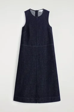 MIDIKLEID AUS DENIM IN A-LINIE