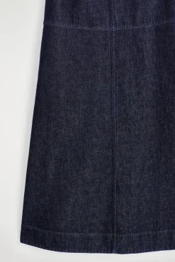 MIDIKLEID AUS DENIM IN A-LINIE