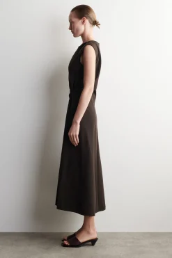 MIDIKLEID AUS JERSEY MIT TWIST-DETAIL
