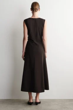 MIDIKLEID AUS JERSEY MIT TWIST-DETAIL
