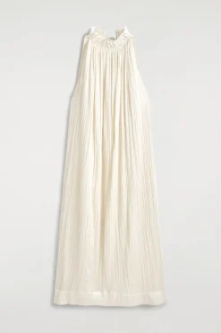 MIDIKLEID AUS SATIN IN KNITTEROPTIK