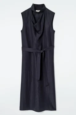 MIDIKLEID MIT CUT-OUT UND WASSERFALLAUSSCHNITT