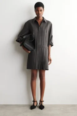 MINI-HEMDKLEID AUS WOLLE MIT FALTEN