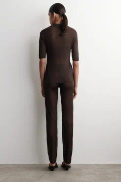 NAHTLOSE TRANSPARENTE STRICKHOSE AUS SEIDE