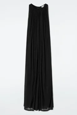 NECKHOLDER-MAXIKLEID MIT RAFFUNGEN