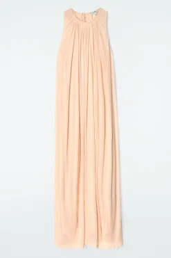 NECKHOLDER-MAXIKLEID MIT RAFFUNGEN