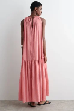 NECKHOLDER-MAXIKLEID MIT RAFFUNGEN