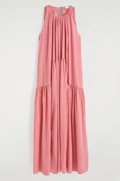 NECKHOLDER-MAXIKLEID MIT RAFFUNGEN