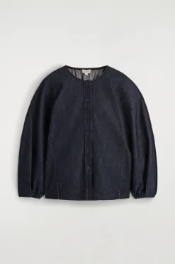 OBERTEIL AUS DENIM MIT ABGERUNDETER SILHOUETTE