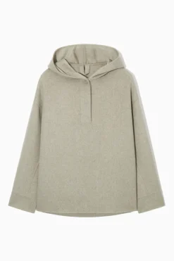 OVERSIZED-KAPUZENPULLOVER AUS DOUBLEFACE-WOLLE