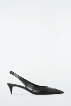 PERFORIERTE HEELS AUS LEDER MIT SLINGBACK-RIEMEN