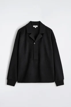 PLACKET-DETAIL WOOL-BLEND POLO JUMPER