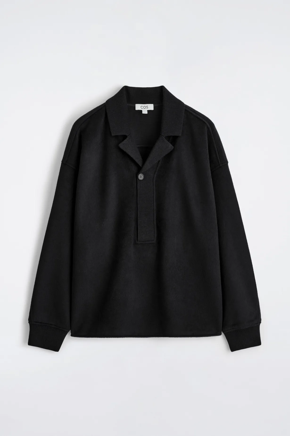 PLACKET-DETAIL WOOL-BLEND POLO JUMPER