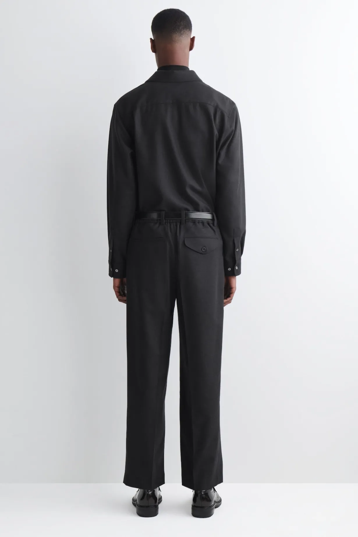 PLEATED WOOL RELAXED-FIT STRAIGHT-LEG TROUSERS