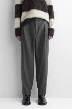 PLEATED WOOL RELAXED-FIT STRAIGHT-LEG TROUSERS