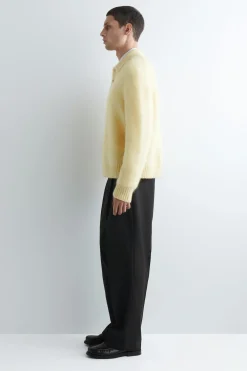 POLOPULLOVER AUS GEBÜRSTETEM MOHAIR-MIX