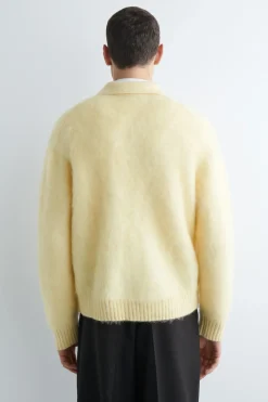 POLOPULLOVER AUS GEBÜRSTETEM MOHAIR-MIX
