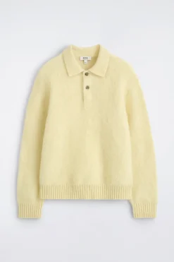 POLOPULLOVER AUS GEBÜRSTETEM MOHAIR-MIX