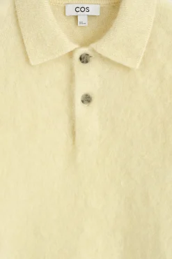 POLOPULLOVER AUS GEBÜRSTETEM MOHAIR-MIX