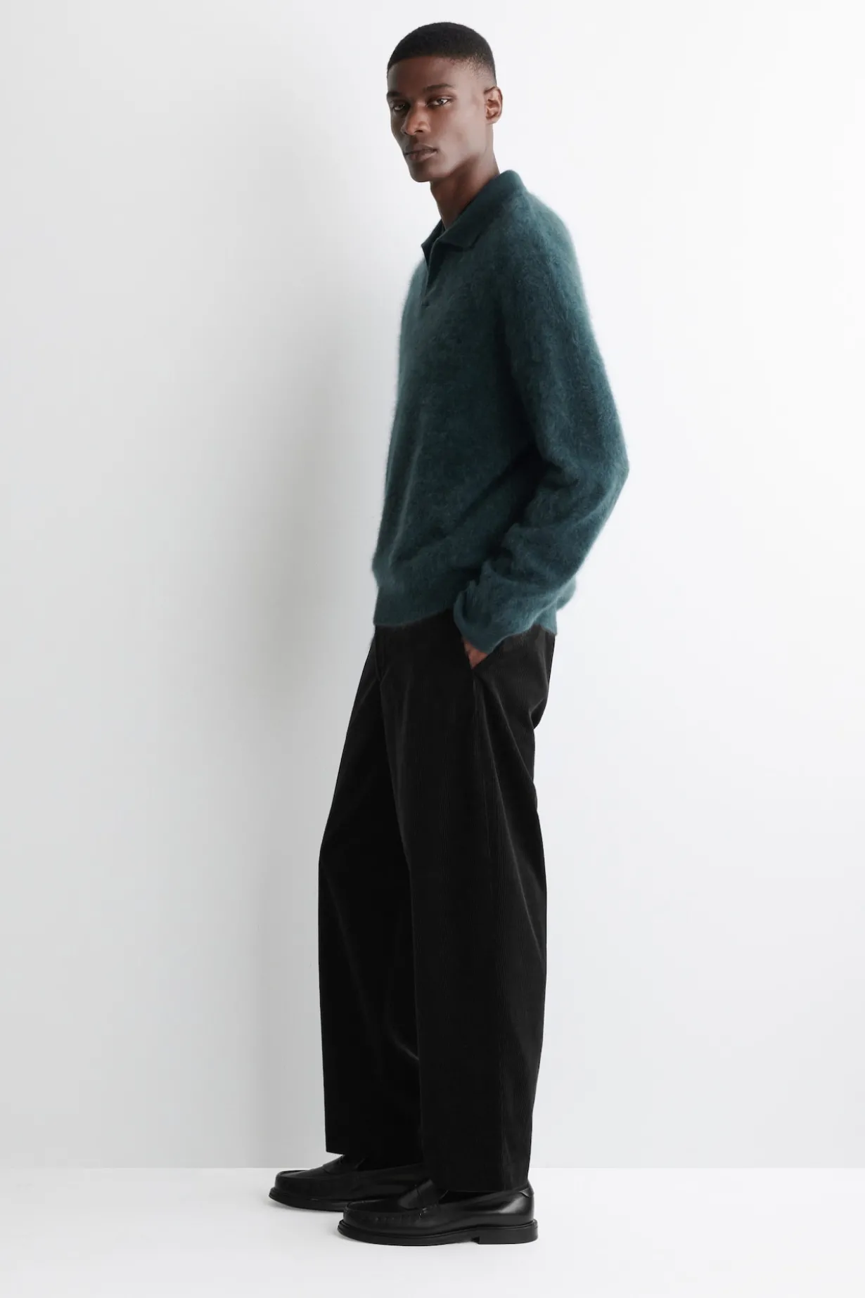 POLOPULLOVER AUS GEBÜRSTETEM KASCHMIR