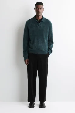 POLOPULLOVER AUS GEBÜRSTETEM KASCHMIR