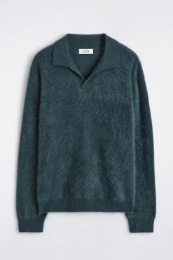 POLOPULLOVER AUS GEBÜRSTETEM KASCHMIR