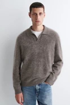 POLOPULLOVER AUS GEBÜRSTETEM KASCHMIR