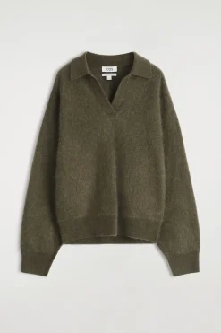 POLOPULLOVER AUS GEBÜRSTETEM KASCHMIR