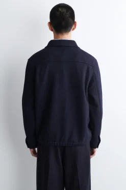 POLOPULLOVER AUS KOCHWOLLE MIT REISSVERSCHLUSS
