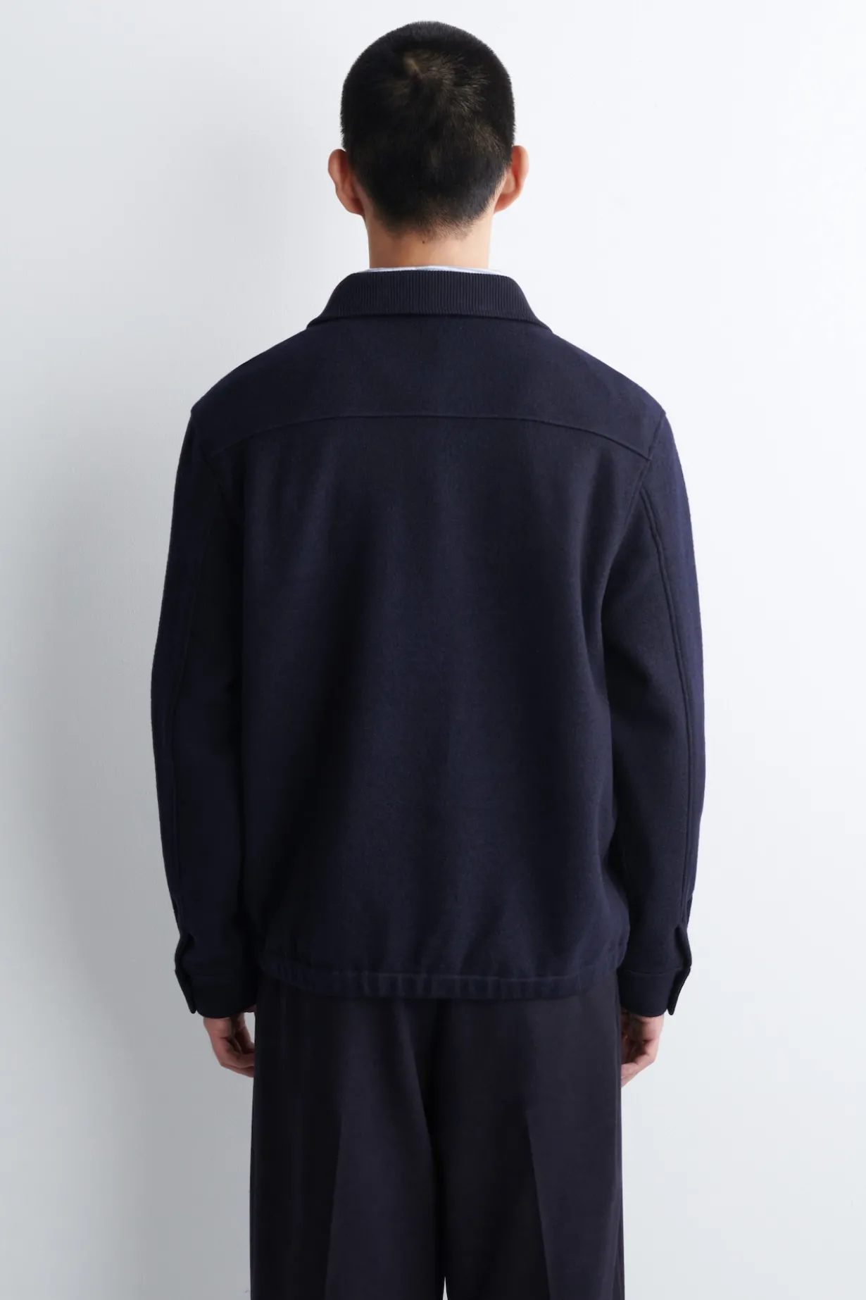 POLOPULLOVER AUS KOCHWOLLE MIT REISSVERSCHLUSS