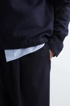 POLOPULLOVER AUS KOCHWOLLE MIT REISSVERSCHLUSS