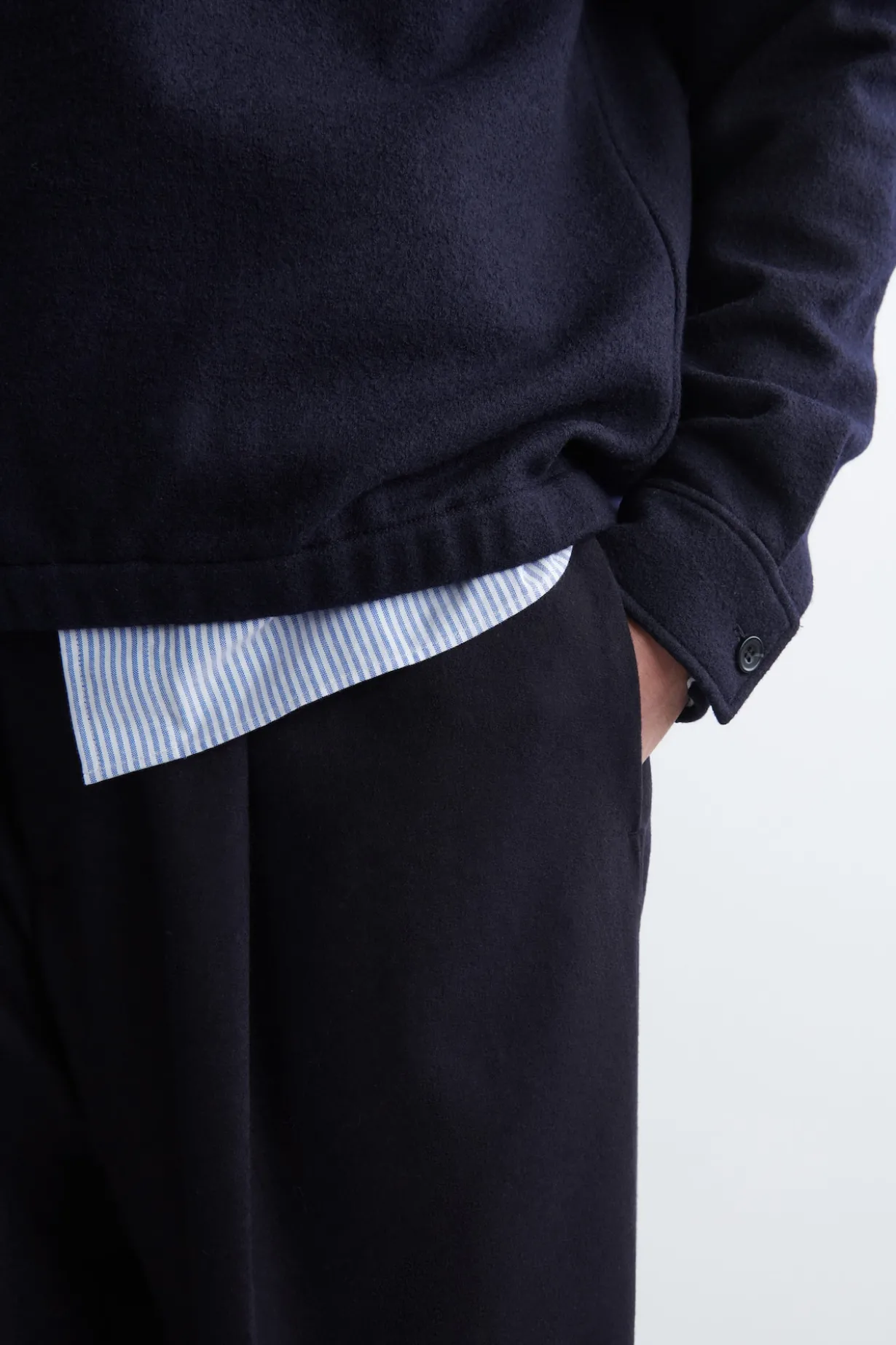 POLOPULLOVER AUS KOCHWOLLE MIT REISSVERSCHLUSS