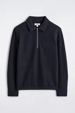 POLOPULLOVER AUS KOCHWOLLE MIT REISSVERSCHLUSS