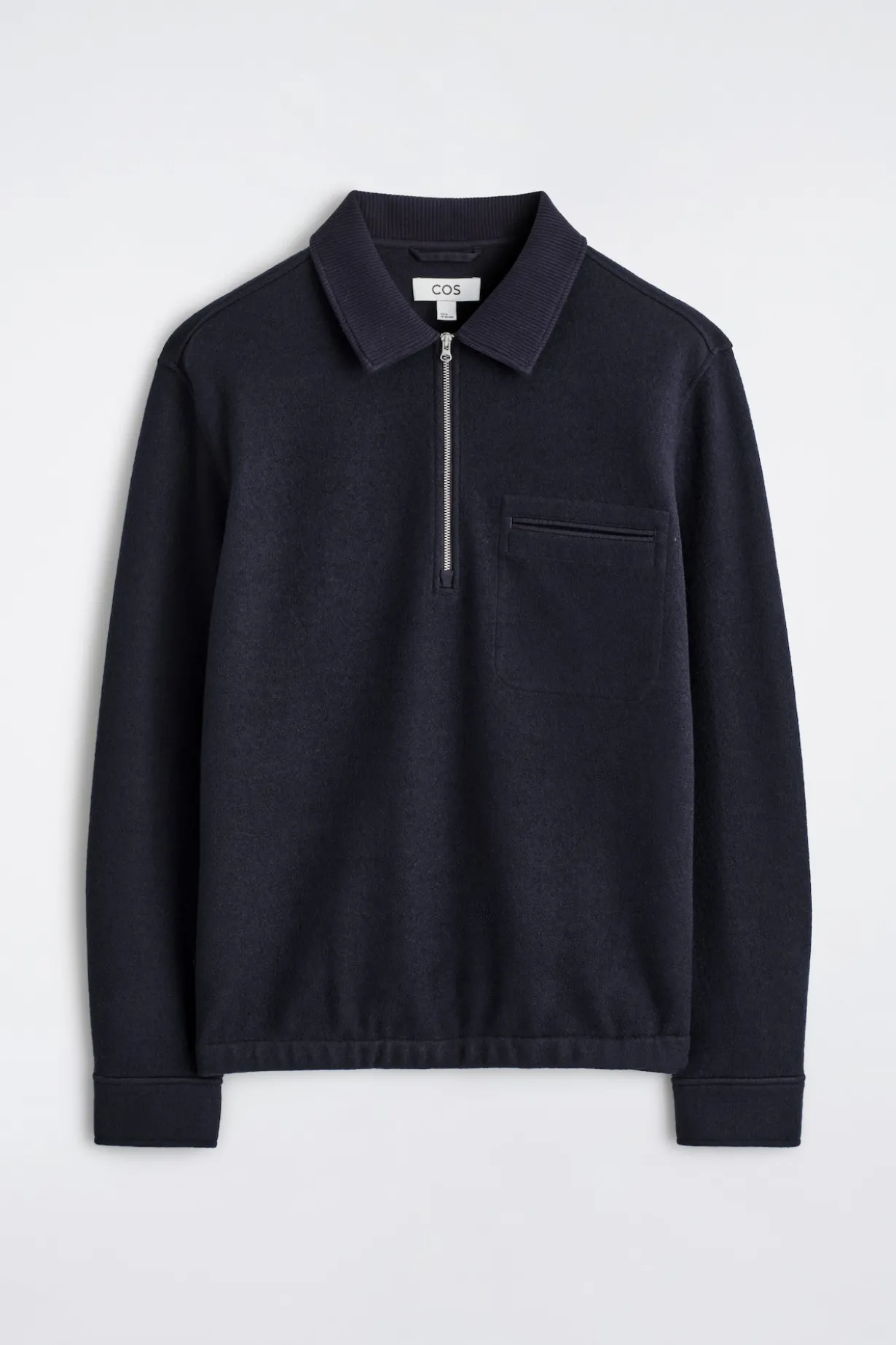 POLOPULLOVER AUS KOCHWOLLE MIT REISSVERSCHLUSS