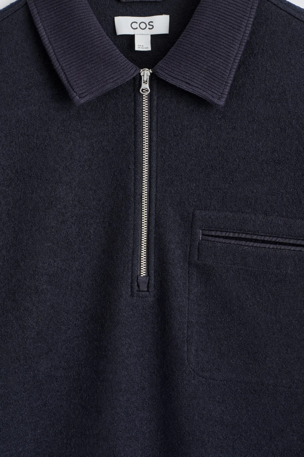 POLOPULLOVER AUS KOCHWOLLE MIT REISSVERSCHLUSS