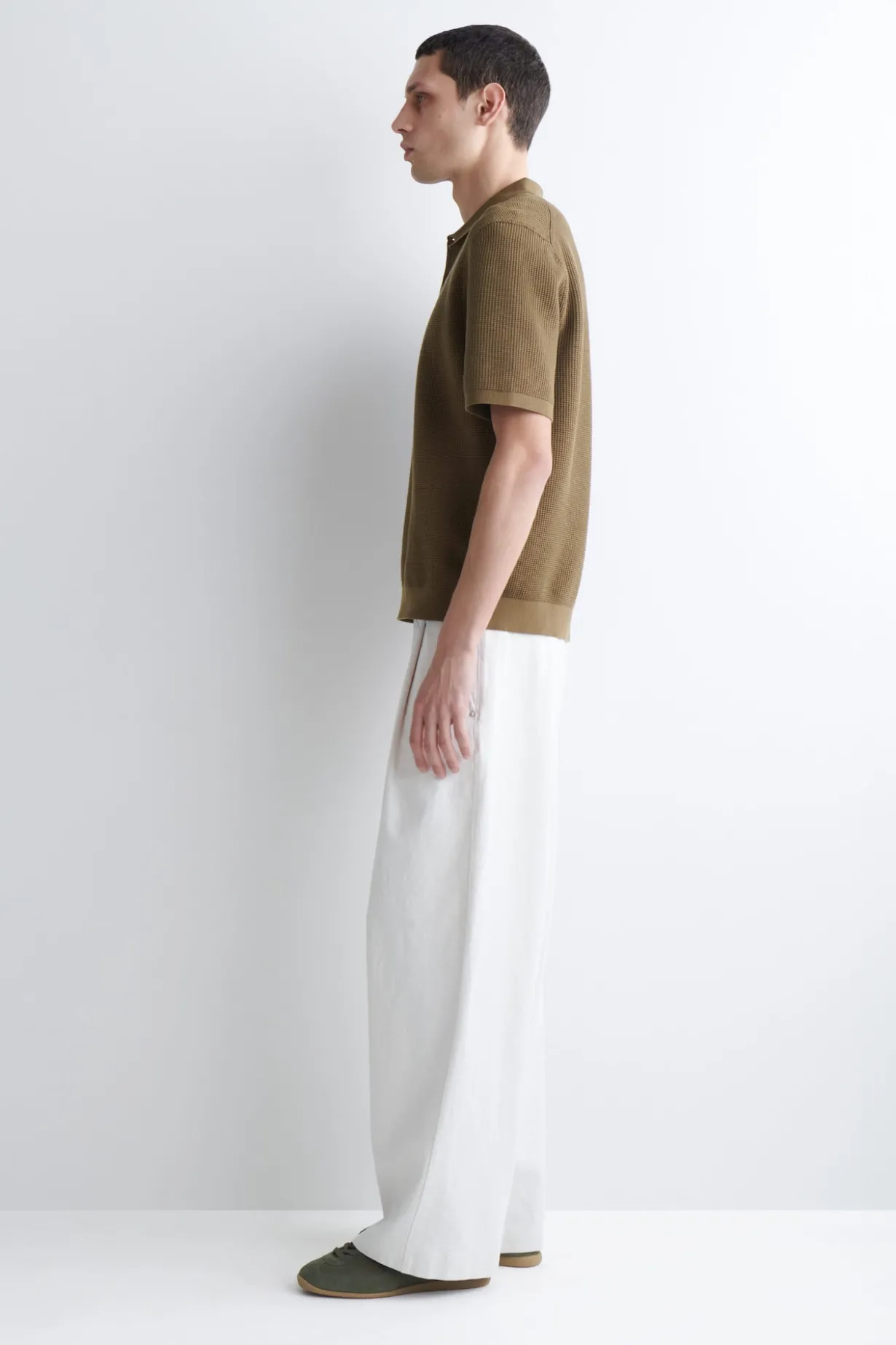 POLOSHIRT AUS BAUMWOLLE IN WAFFELOPTIK