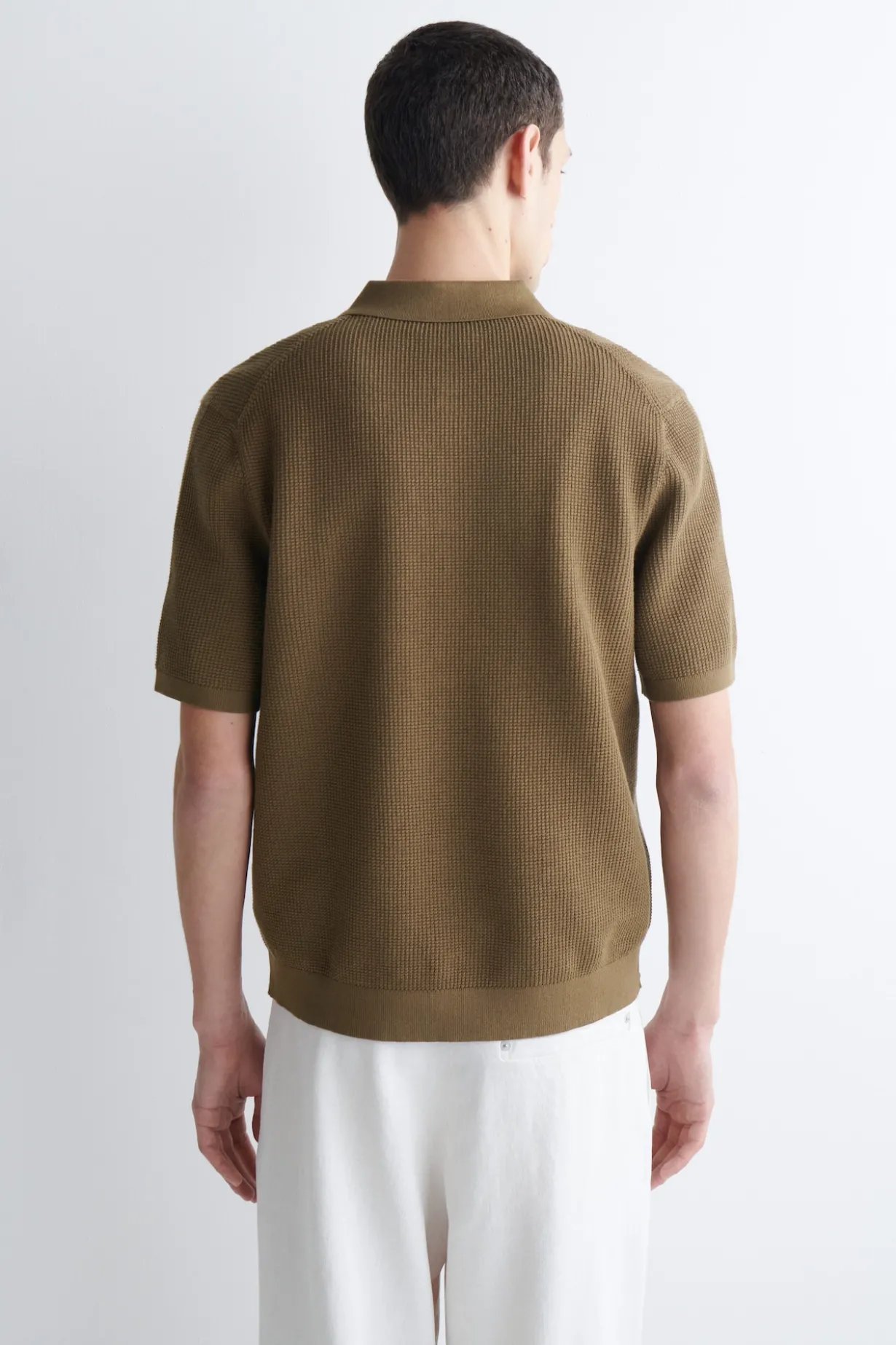 POLOSHIRT AUS BAUMWOLLE IN WAFFELOPTIK
