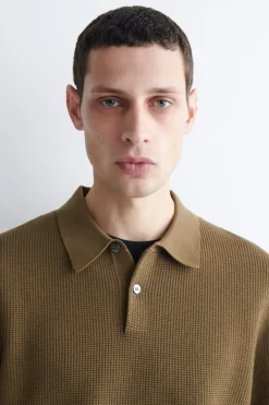 POLOSHIRT AUS BAUMWOLLE IN WAFFELOPTIK