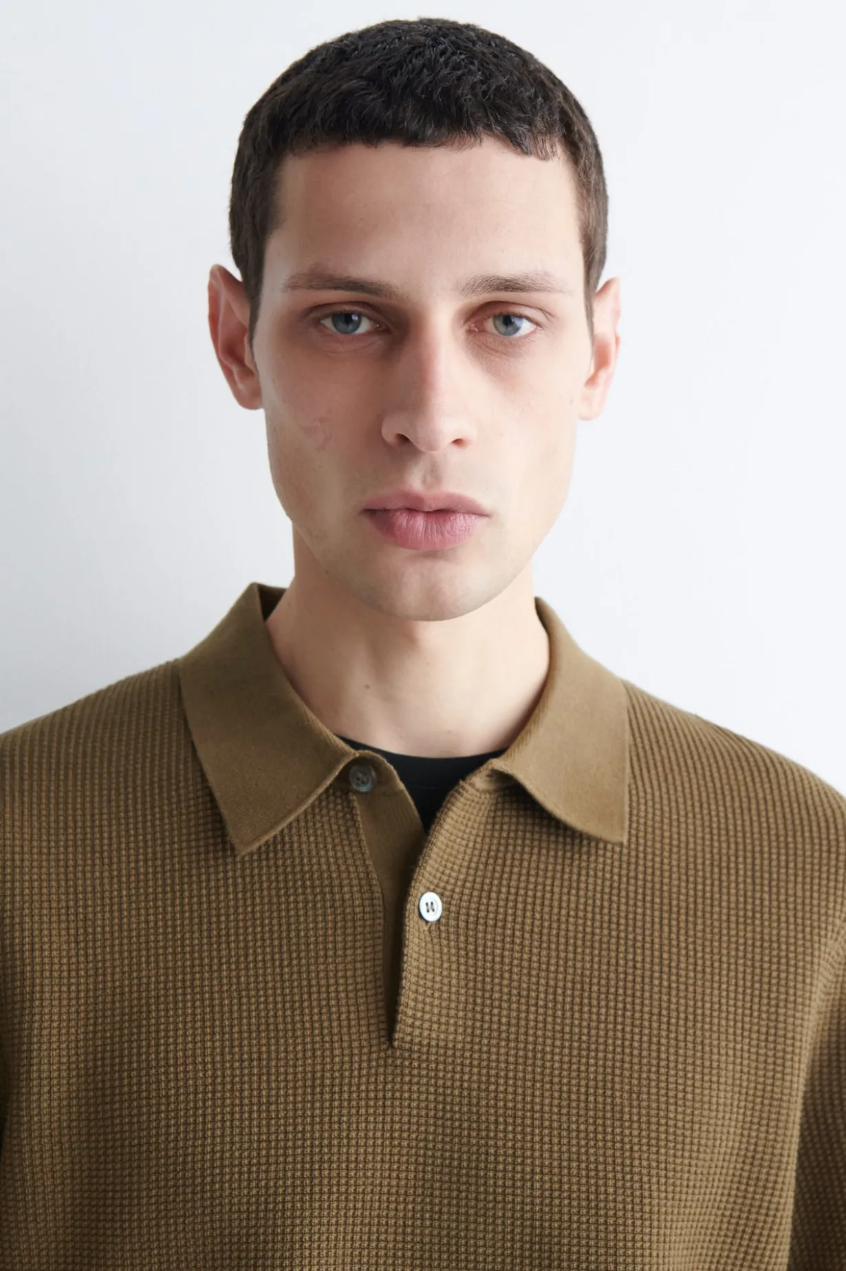 POLOSHIRT AUS BAUMWOLLE IN WAFFELOPTIK