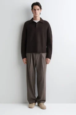 POLOSHIRT AUS GEBÜRSTETER WOLLE