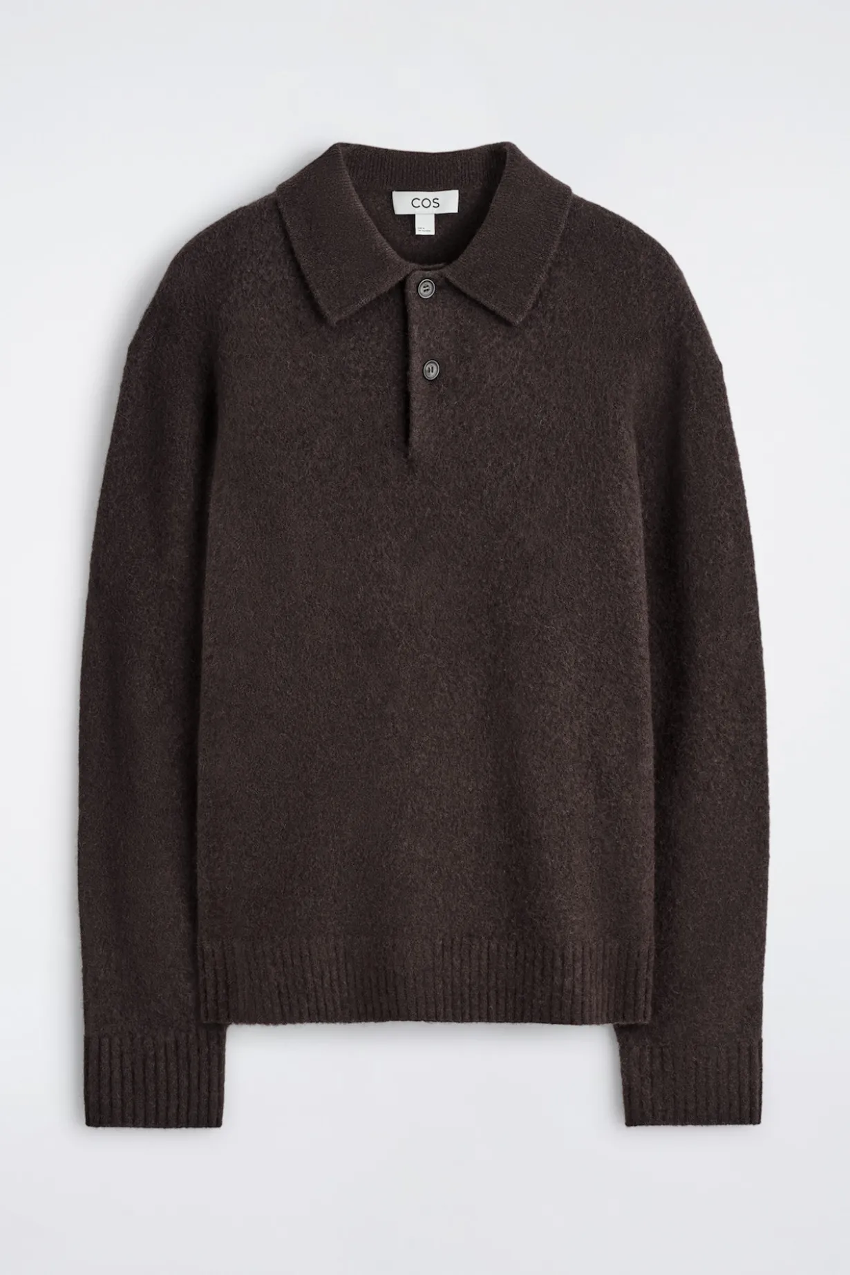 POLOSHIRT AUS GEBÜRSTETER WOLLE