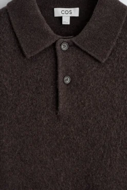 POLOSHIRT AUS GEBÜRSTETER WOLLE