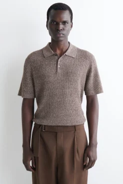 POLOSHIRT AUS KASCHMIR-LEINEN-MIX