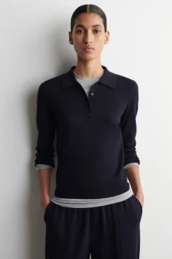 POLOSHIRT AUS MERINOWOLLE MIT VERKÜRZTEN ÄRMELN