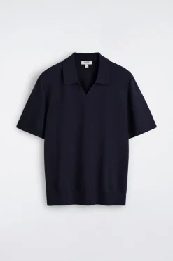 POLOSHIRT AUS MERINOWOLLE MIT OFFENEM KRAGEN
