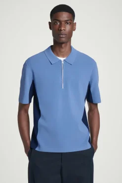 POLOSHIRT MIT REISSVERSCHLUSS UND MESH-EINSATZ