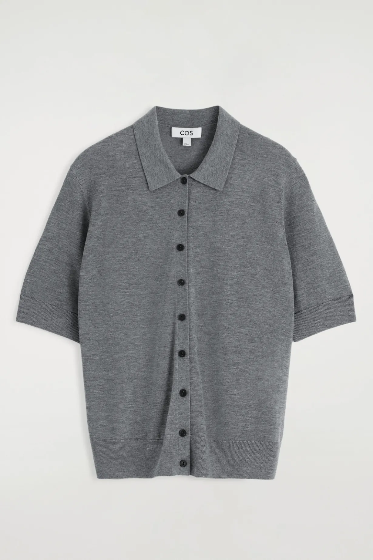 POLOSTRICKJACKE AUS MERINOWOLL-MIX